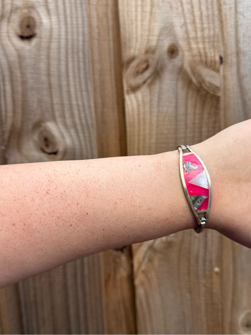 Vintage Alpaca Hinge Bracelet